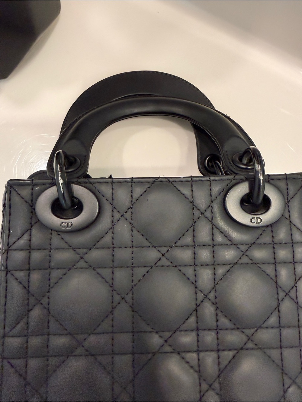 Lady Dior Mini Matte Black Quilted with Chain - Picture 2 of 8